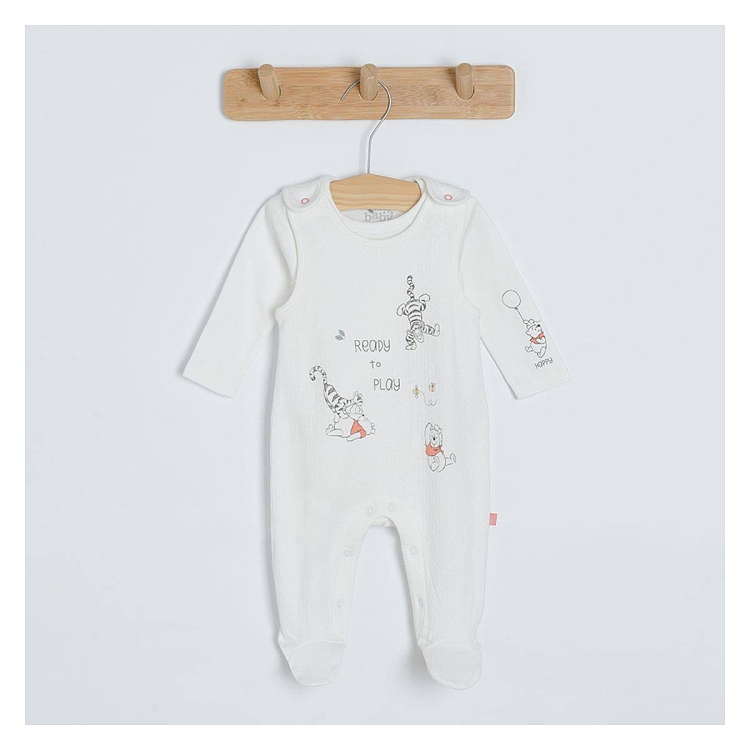 Winnie the Pooh cream long sleeve bodysuit and sleepsuit set