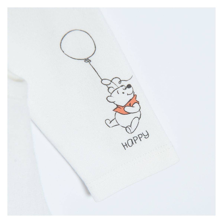 Winnie the Pooh cream long sleeve bodysuit and sleepsuit set