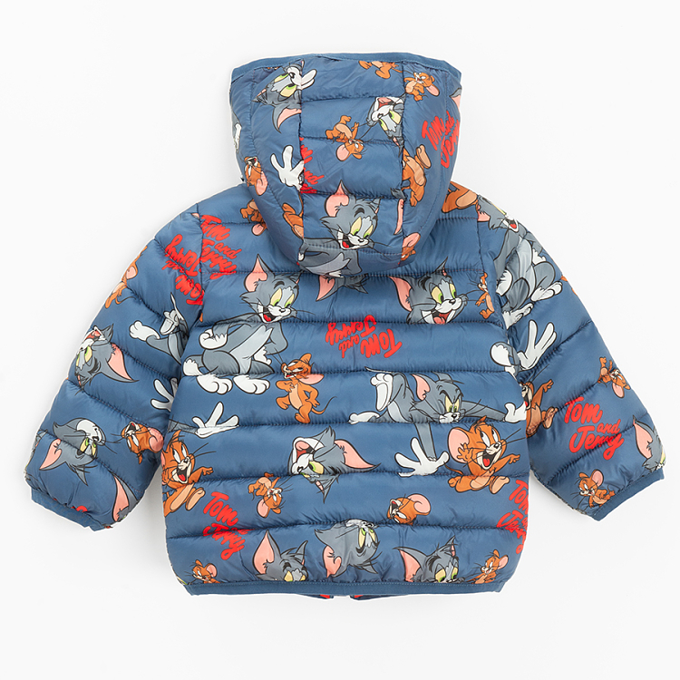 Tom and Jerry zip through hooded jacket