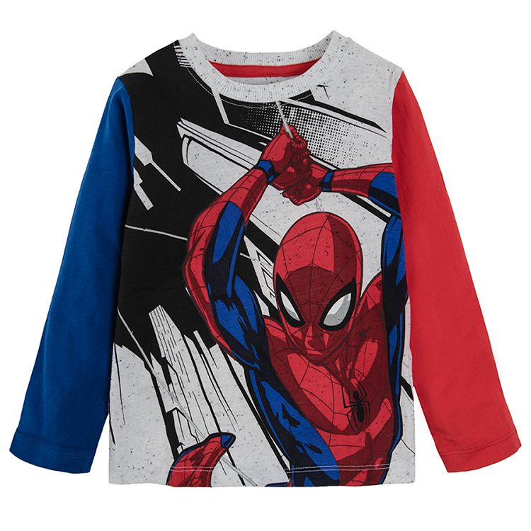 Πυτζάμα σετ μπλούζα μακρυμάνικη και παντελόνι με στάμπα Spiderman