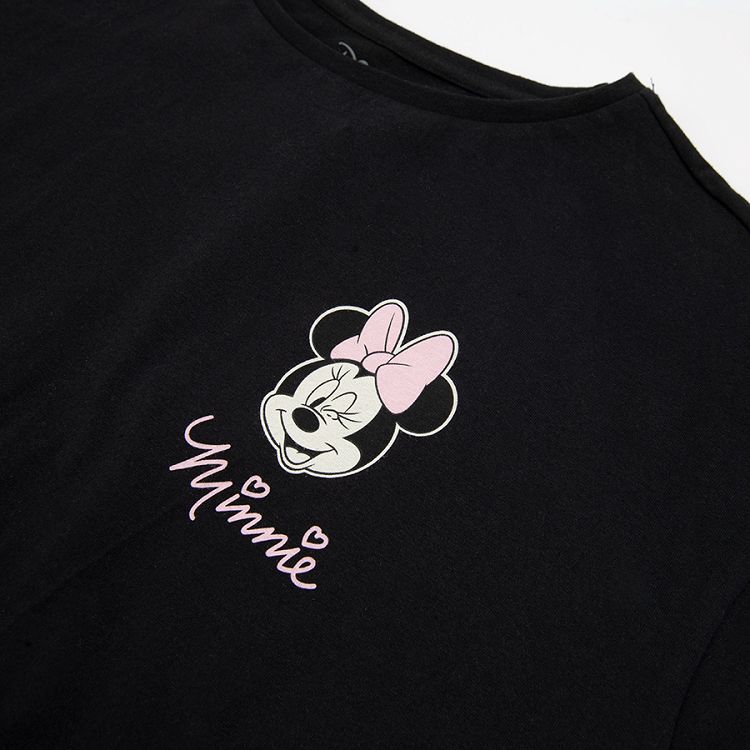 Πυτζάμες σετ κοντομάνικο μπλούζακι και σορτς με στάμπα Minnie Mouse