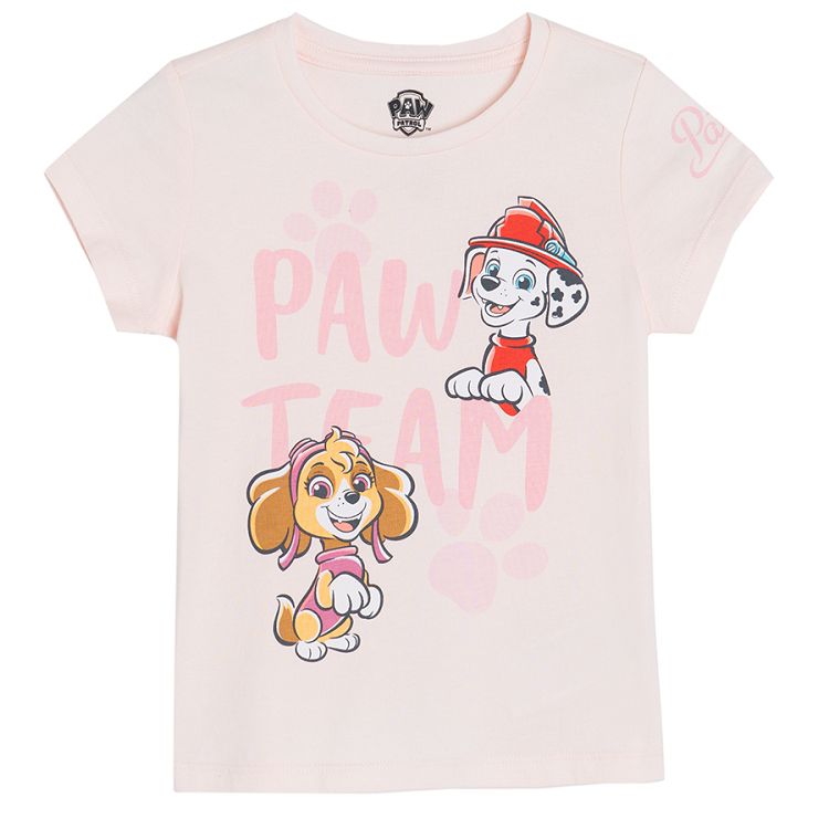 Πυτζάμες σετ μπλούζα κοντομάνικη και παντελόνι ροζ με στάμπα Paw Patrol