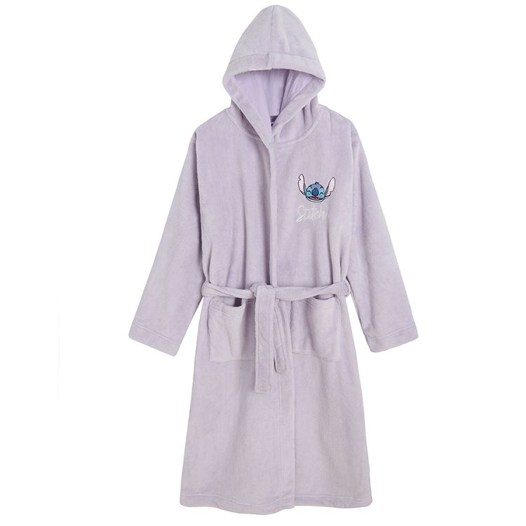 Lilo & Stich lilac hooded bathrobe