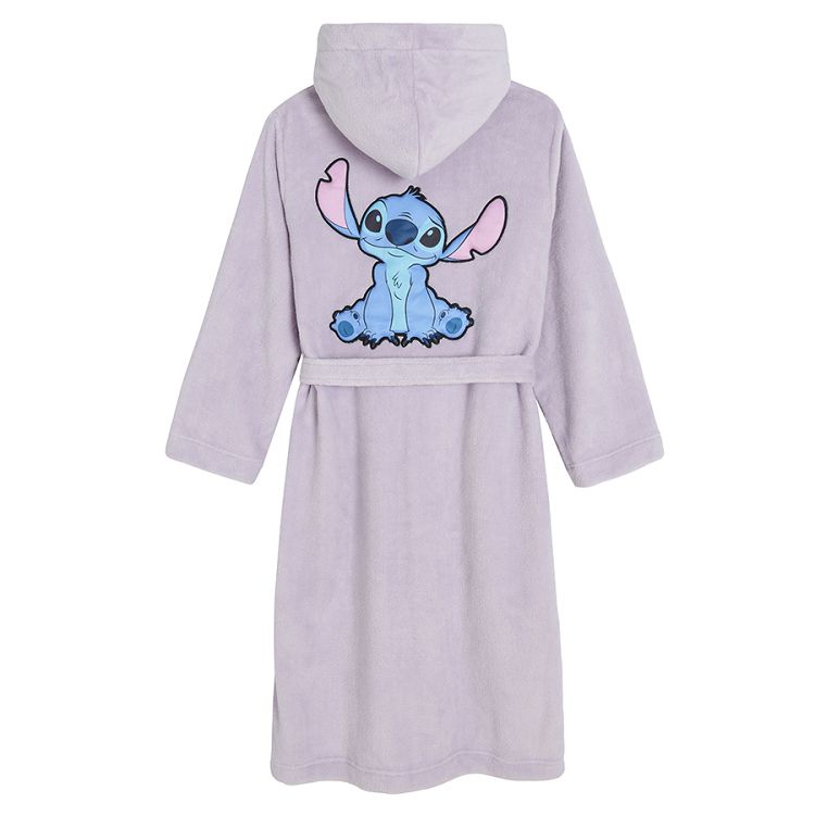 Lilo & Stich lilac hooded bathrobe