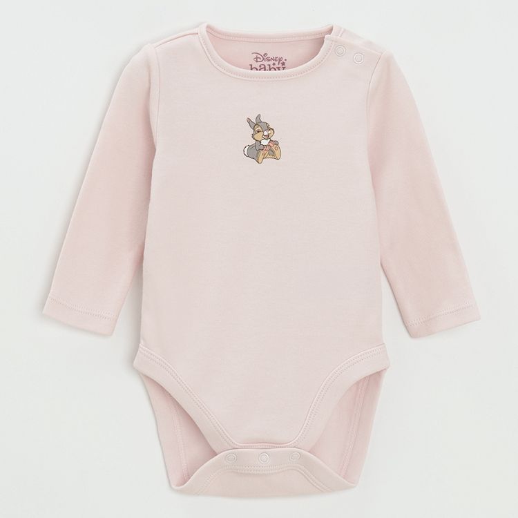 Bambie white and violet long sleeve bodysuits- 3 pack