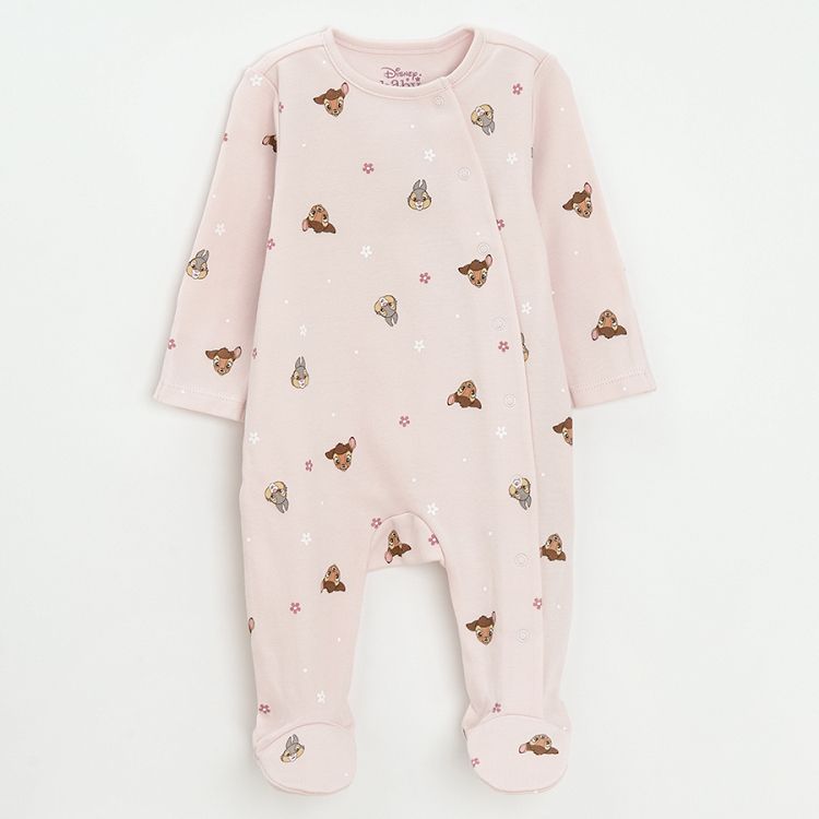 Bambie footed overall with side clips- 2 pack