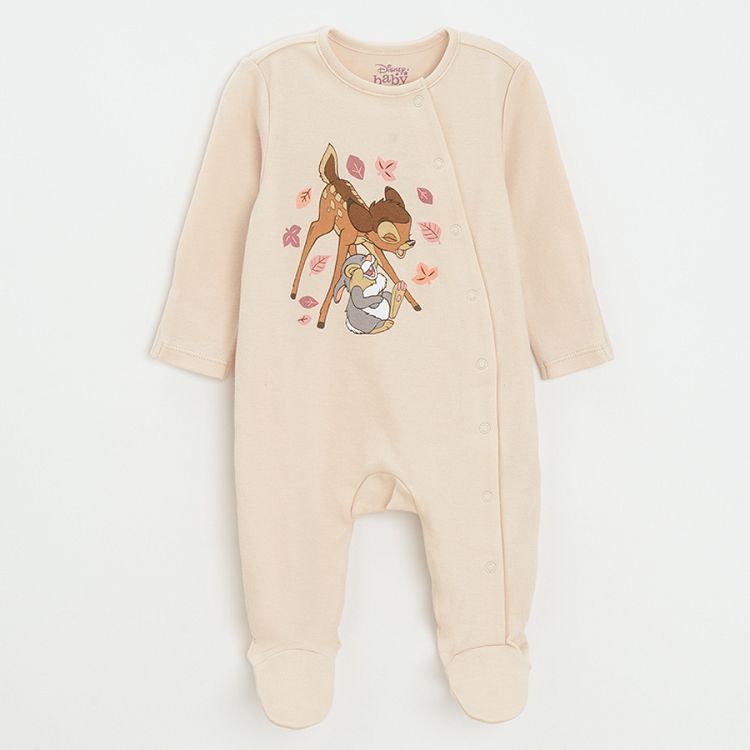 Bambie footed overall with side clips- 2 pack
