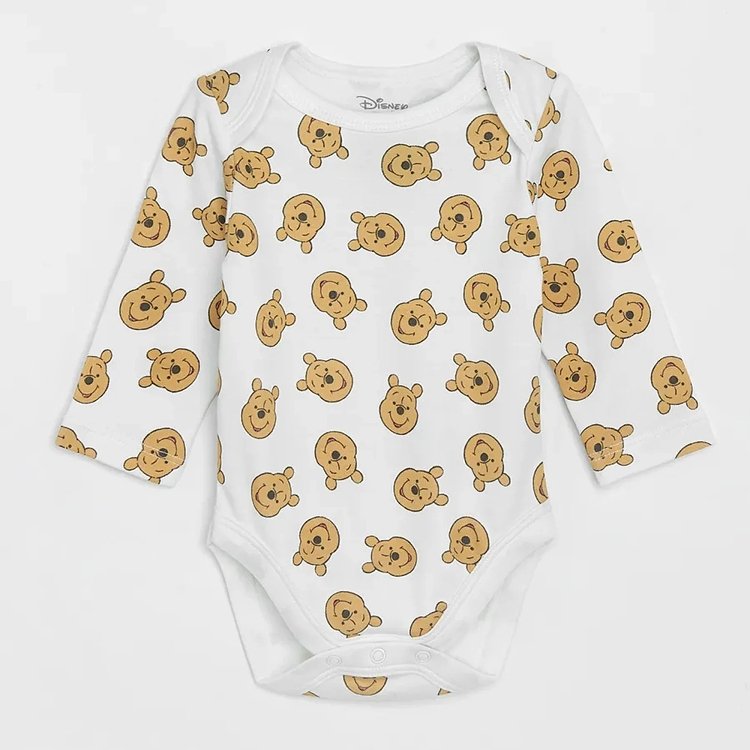 Winnie the Pooh long sleeve bodysuits- 5 pack