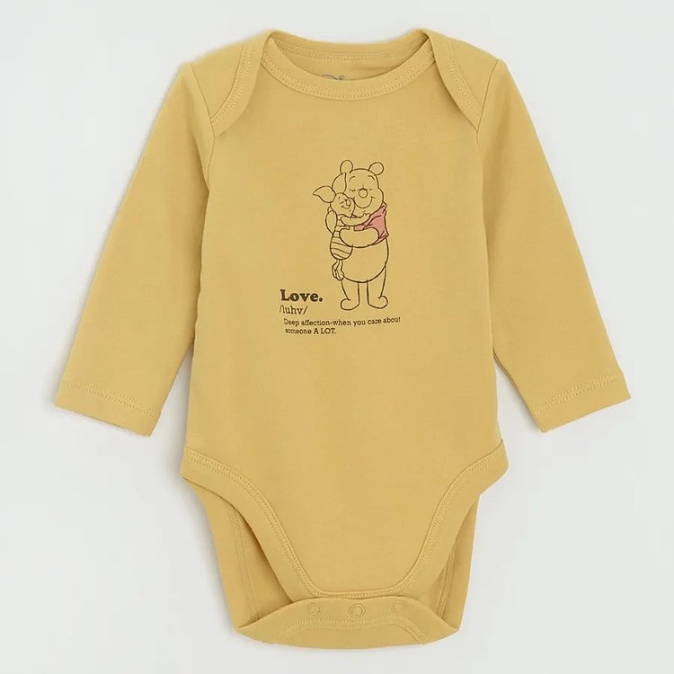 Winnie the Pooh long sleeve bodysuits- 5 pack