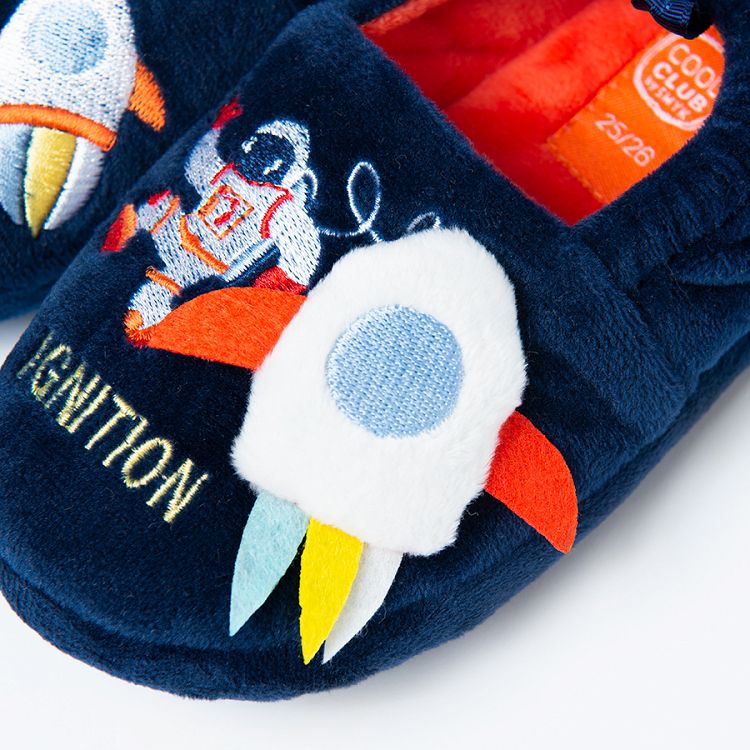 Navy blue space slippers
