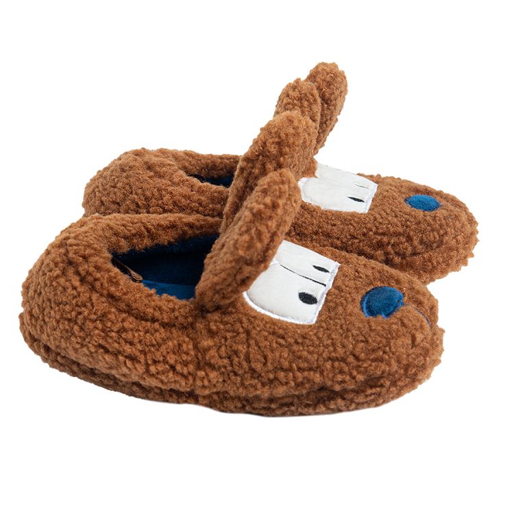 Brown dog slippers