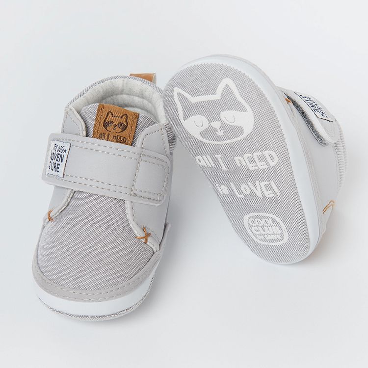 Light grey newborn slippers