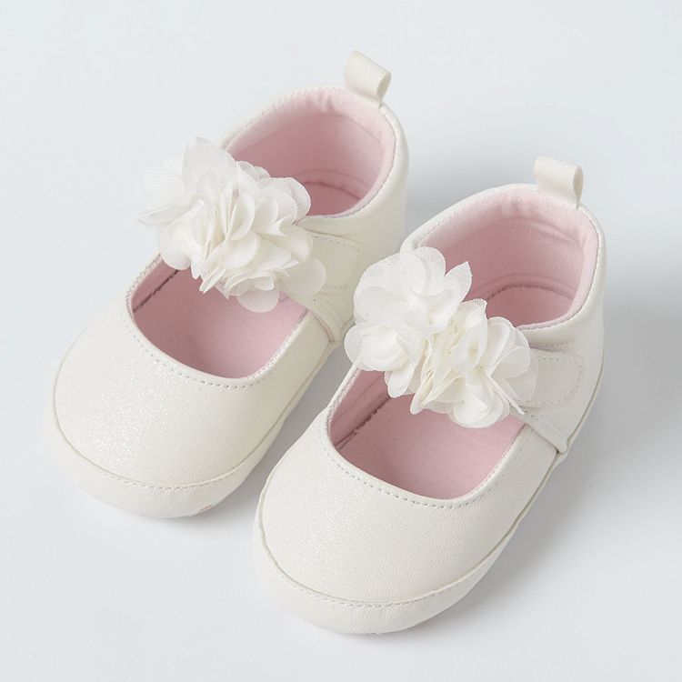 White newborn slippers