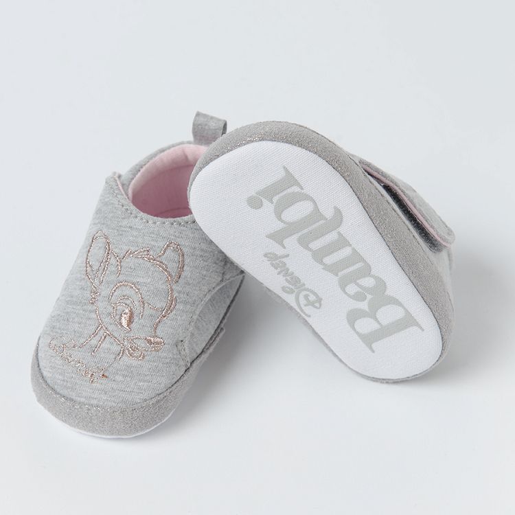 Bambi grey melange newborn slippers