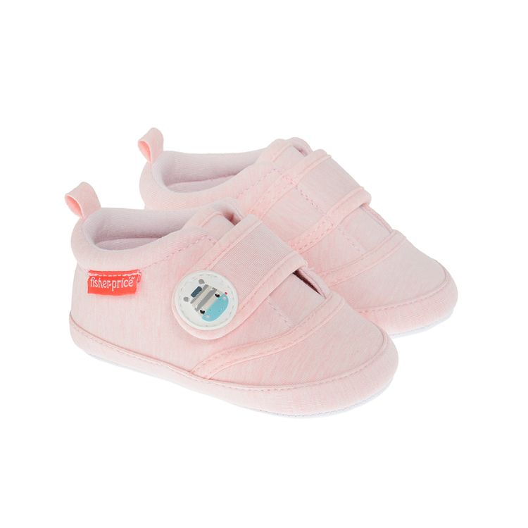 Fisher Price light pink newborn slippers
