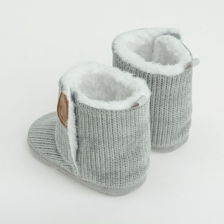 Grey newborn slippers