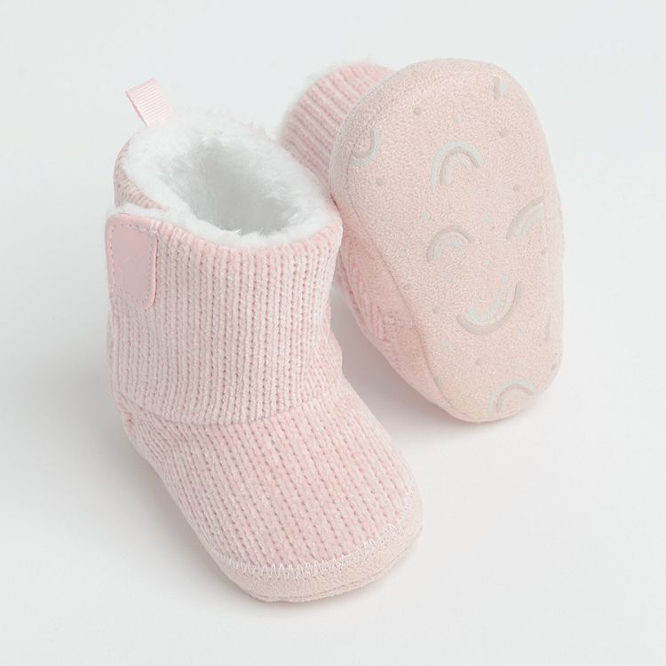 Pink newborn slippers