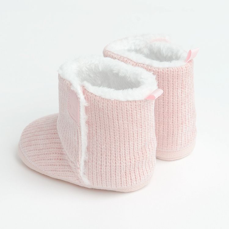 Pink newborn slippers