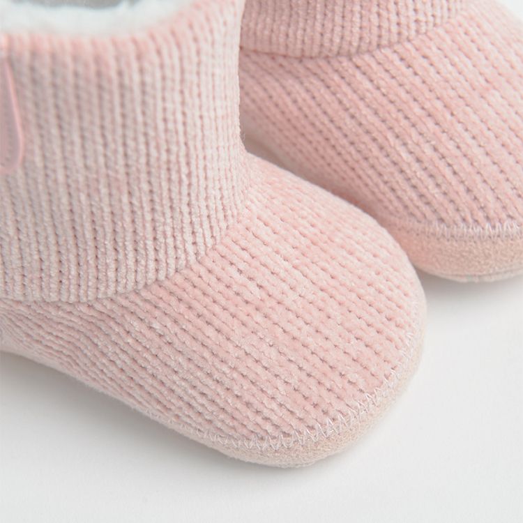 Pink newborn slippers
