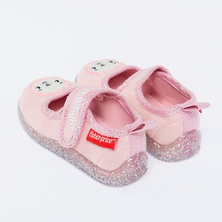 Fisher Price light pink bear slippers