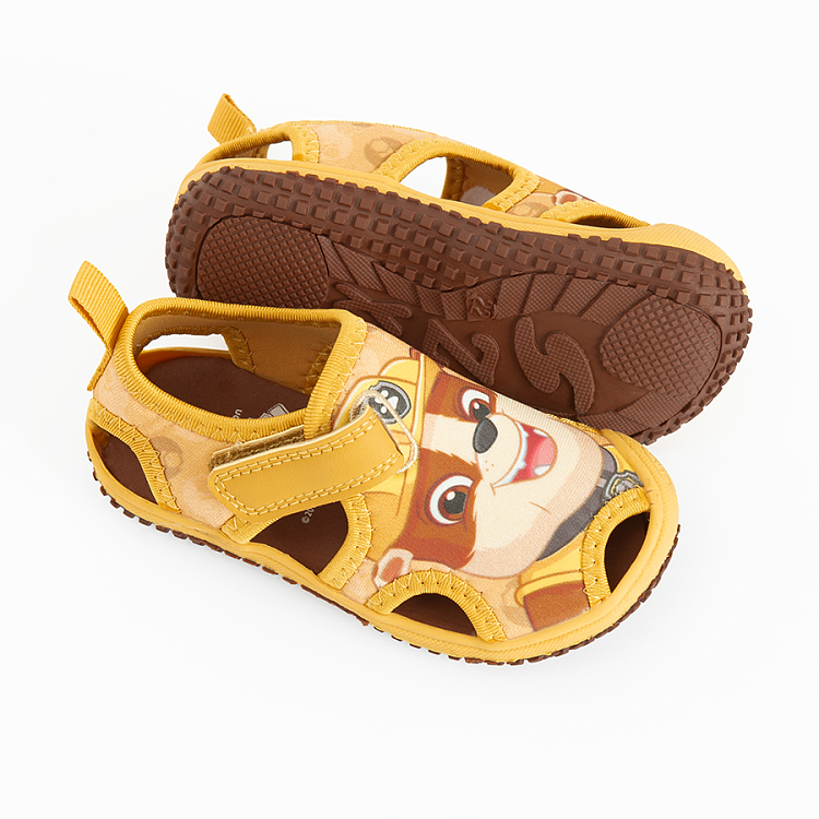 Πέδιλα κίτρινα με βέλκρο PAW PATROL