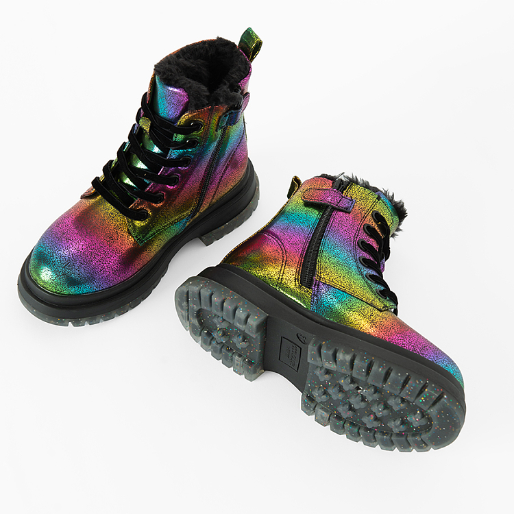 Metalic multi color boots