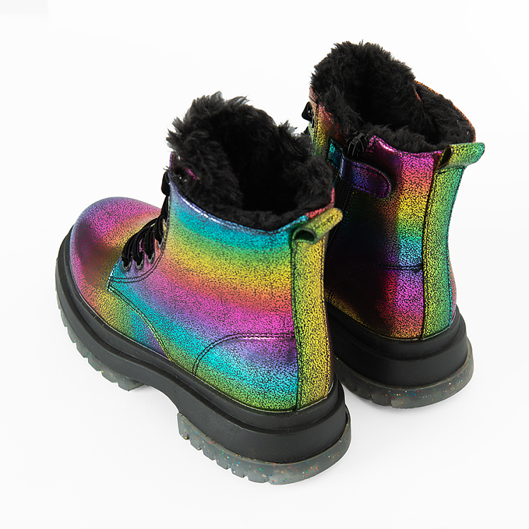 Metalic multi color boots