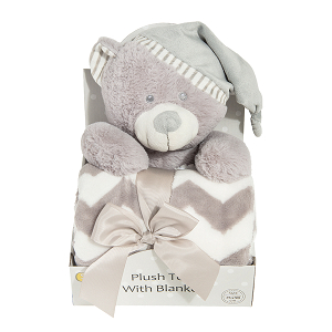 Teddy bear plush and blanket gift set