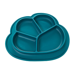 Navy blue silicone dish with dividers