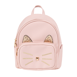Pink backpack with glod details