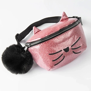 Τσάντα μέσης ροζ γατούλα