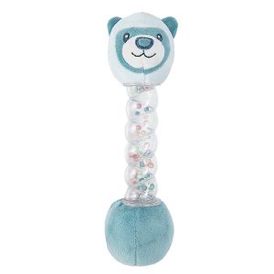 Soft rattle with white and blue bear