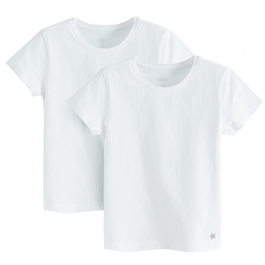 White basic short sleeve t-shirts 2-pack
