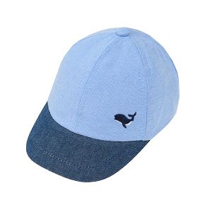 Jockey cap with whale embroidery