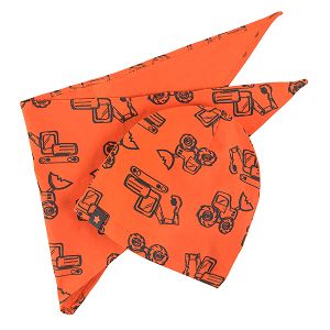 Σετ αξεσουάρ σκούφος και μαντήλι πορτοκαλί με στάμπα οχήματα