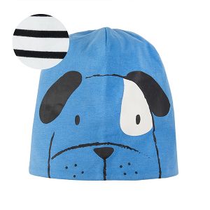 Blue dog and monochrome dog cap