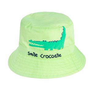 Yellow fisherman hat with crocodile print