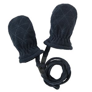 Γάντια fleece μπλε σκούρο με αποσπώμενο λουράκι