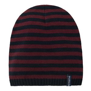 Blue and burgundy stripped cap