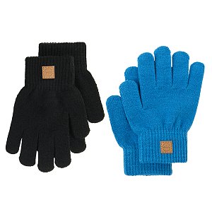 Blue and black gloves- 2 pack