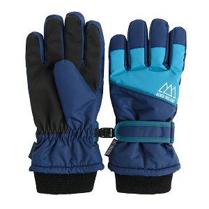 Γάντια σκι μπλε με αποσπώμενο λουράκι