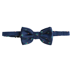 Blue bow tie with Christmas print