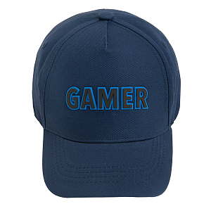Blue jockey hat with GAME print