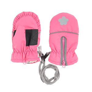 Pink ski gloves