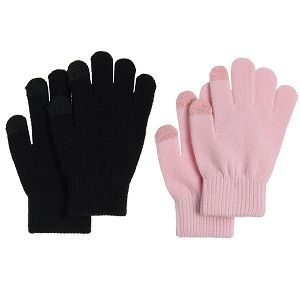 Black and pink gloves 2 pack