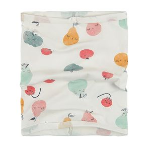 Cream with fruit print snood scarf
