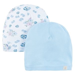 Blue and white floral all year round beanies