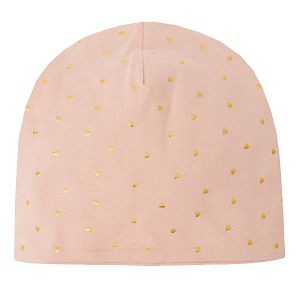 Pink cap with gold hearts