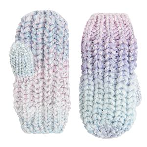 Pink and blue mittens