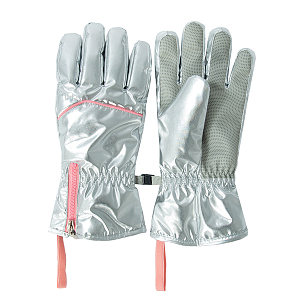 Grey ski gloves